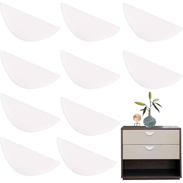 10 piezas de manijas adhesivas para cajones, manija de puerta de plástico autoadhesiva, perilla de muebles autoadhesiva pegajosa, tirador sin perforación para gabinetes de ventanas y cocina