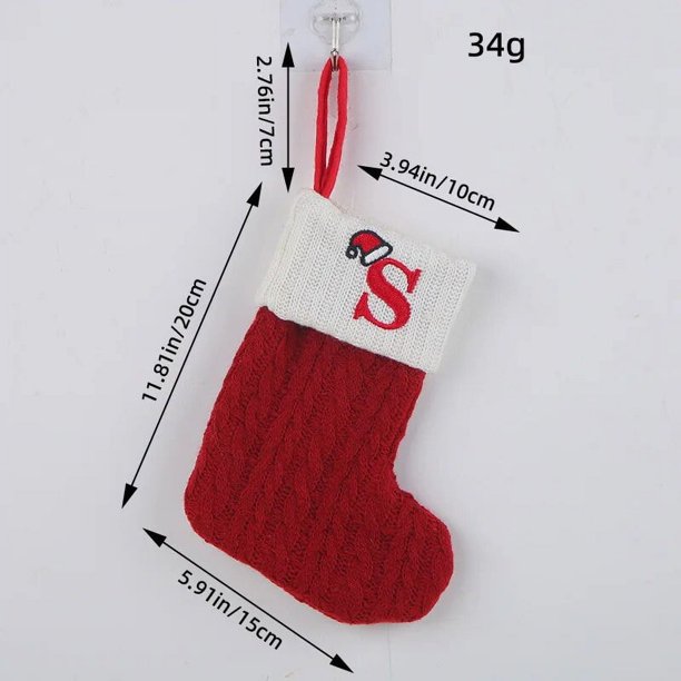 Calcetines de Feliz Navidad con letras del alfabeto, Medias Rojas de copo de nieve, colgante de árbol de Navidad, decoraciones para el hogar, regalo de Navidad