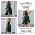 thumbnail image 5 of Vestido asimétrico con tirantes finos, color liso, corte casual, a la moda, sin mangas., 5 of 5