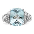 thumbnail image 4 of Sterling Silver Rhodium Diam. & Checker-Cut Sky Blue Topaz Ring QR3062LSBT, 4 of 5