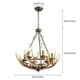 thumbnail image 2 of 24" 6-light E12 Lampholder Deer Horn Lamp Rustic Resin Antler Chandelier, 2 of 14
