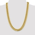 thumbnail image 2 of Real 14kt Yellow Gold 12.6mm Semi-Solid Miami Cuban Chain; 30 inch; Lobster Clasp; for Adults and Teens; for Women and Men, 2 of 6