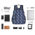 thumbnail image 4 of Yiaed Skull Flower Blue Print Lightweight Backpack Travel Backpacks Hiking Daypack for Women Men, 4 of 5