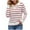 Red, variant on Kaemgyyd Tops for Women Trendy V Neck Long Sleeve Loose Stripe Sweaters Casual Fashion Lapel Knit Pullover Fall Clothes
