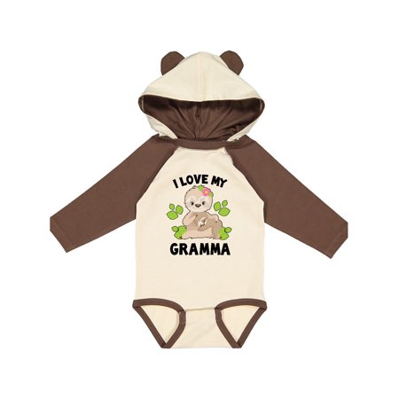 

Inktastic Cute Sloth I Love My Gramma with Green Leaves Gift Baby Boy or Baby Girl Long Sleeve Bodysuit