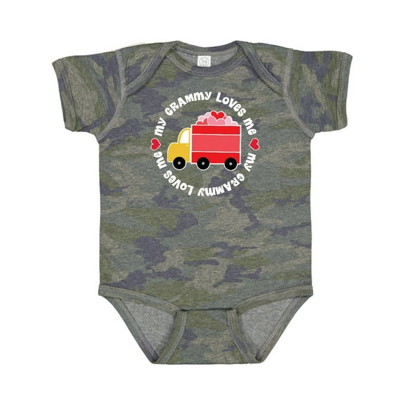 Inktastic My Grammy Loves Me Valentine Truck Boys or Girls Baby Bodysuit