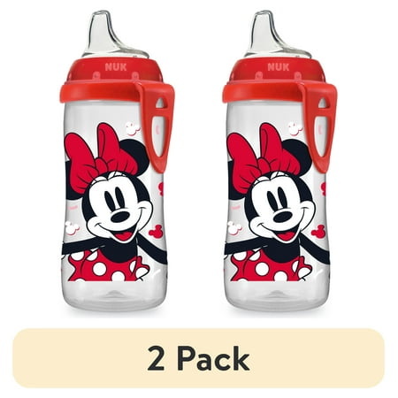 (2 pack) NUK Disney Active Cup, Minnie Mouse, 10 oz, Soft Spout Sippy Cup, 12+ Months, Unisex