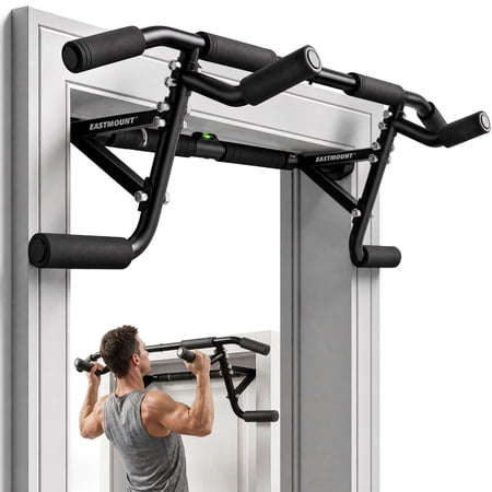 EAST MOUNT Adjustable Doorway Pull Up Bar for Door Frame, Multi-Grip Chin Up Bar for Home Gym, No Drill Installation, Leave Installed, No Damage to Door Frame, Fits Most Standard Doorways, Supports U