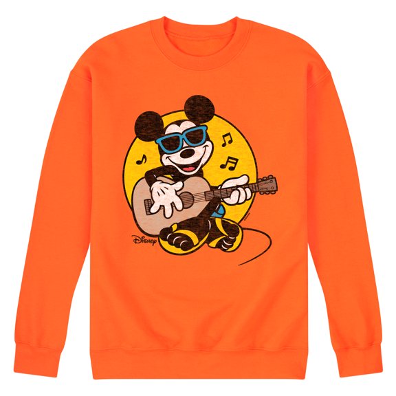 Disney - Mickey & Friends - Mickey Singing & Playing the Guitar - Flipflops & Sunglasses - Men's Crew Neck Fleece Pullover