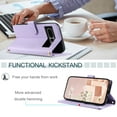 thumbnail image 5 of for Google Pixel 7 Pro Wallet Case, Premium PU Leather Magnetic Flip Folio Case with Wrist Strap Credit Card Holder for Women Men Crossbody Strap Case Cover for Google Pixel 7 Pro, Purple, 5 of 9
