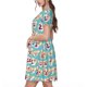 thumbnail image 2 of Disketp Cute Corgi Head para Vestido de Manga Corta para Mujeres, Vestidos de Verano para Mujeres, Casual y Holgado para la Playa, 2 of 6