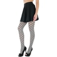 thumbnail image 3 of ToBeInStyle Women's Double Line Opaque Argyle Pantyhose - Black/White, 3 of 7
