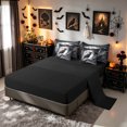 thumbnail image 5 of Erosebridal Horror Gothic Raven Full Size Bedding Sets, Moon Branch Full Size Bed in a Bag, Gray Black, Black Reversible, 7-Piece, 5 of 6