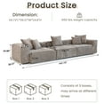thumbnail image 4 of Magic Home Convertible Sectional Sofa Modular Couch,Modern Corduroy Sofa with Pillows for Living Room,Apartment and Small Space,3-Seat Sofa,Brown, 4 of 14