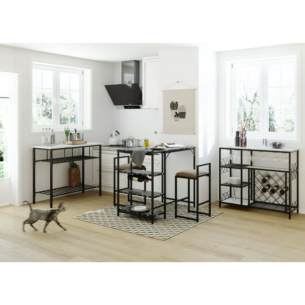 Metal Dining Kitchen Room Furniture Set, Small Apartment Dining Table Set