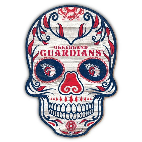 Cleveland Guardians 12'' Sugar Skull Sign