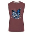 thumbnail image 3 of TYGHBN Women's Summer Print Sleeveless Top Floral Round Neck Casual Tank Blouse Lightweight Breathable Ladies Vest for Vacation & Daily Wear Apparel Bra Apricot Tops for Women Business Casual Top Top, 3 of 4