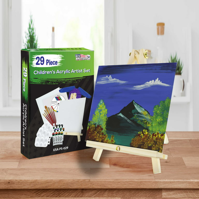 21pc Artist Acrylic Painting Set, Easel, 12 Paint Colors, Canvas Kit — TCP  Global