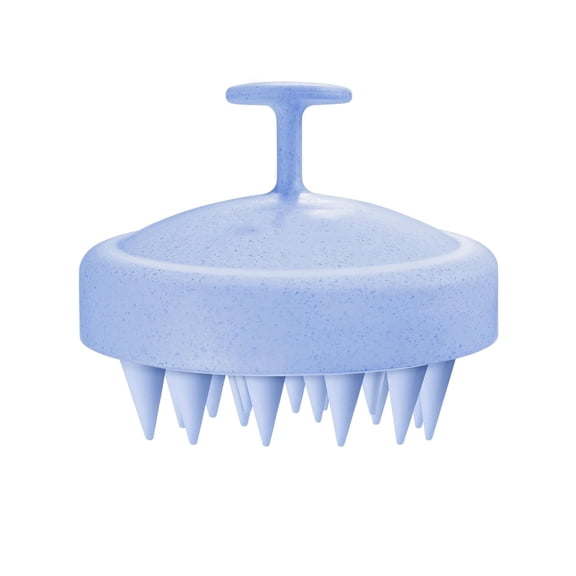 Scalp Massager Hair Growth, Soft Silicone Scalp Scrubber Shampoo Brush for Exfoliation, Dandruff Removal & Head Massage Stress Relax, Wet & Dry Use for Thick, Thin Hair Care, Wheat Straw Blue