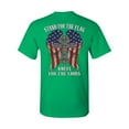 thumbnail image 1 of Tee Hunt Stand for The Flag Kneel for The Cross T-Shirt Patriot Political Tee, Green, 5X-Large, 1 of 5