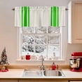 thumbnail image 2 of Curtain Valance for Windows,St. Patrick's Day Minimalist Art Kitchen Valances Rod Pocket Short Curtains,Geometric Green Stripe Line on Beige Window Treatment Panel for Bedroom Bathroom 54x18in, 2 of 7