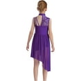 thumbnail image 2 of Haitryli Girls Lyrical Dance Dress Kids Floral Lace Sleeveless Rhinestones Irregular Leotard Dress Ballet Dancewear Purple 12, 2 of 5