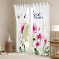 thumbnail image 3 of Homewish Floral Flower Daisy Curtains Pack of 2 (42x84 Each) for Girls Female Teens,Spring Graden Curtains Blackout,Pink Green Bedroom Curtains,Luxury Bedroom Decor, 3 of 6