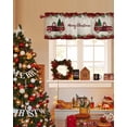 thumbnail image 3 of Merry Christmas Red Truck Valances for Windows, Plaid Xmas Tree Garland Vintage Letter Rod Pocket Valance Short Window Treatments Curtains for Kitchen Bathroom Bedroom Decor, 60 x 14 In, 3 of 9