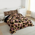thumbnail image 3 of jejeloiu Wild Leopard Cheetah Bedding Comforter Set,Cute Bow Knot Twin Comforter Sets,Pink Brown Bedding Set For Girl,Breathable Home Decor Reversible,2-Piece, 3 of 8