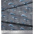 thumbnail image 3 of Soimoi Polyester Crepe Fabric Stripes & Whale Fish Ocean Printed Fabric 1 Yard 42 Inch Wide, 3 of 3