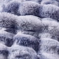 thumbnail image 6 of ROSEKIND 8lbs Faux Rabbit Fur Bubble Fleece Throw Blanket for Sofa & Bed, ultra-soft Cozy Gift for Adults & Friends, 90"x90", Tie-dye Blue, 6 of 8