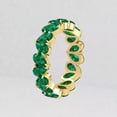 thumbnail image 4 of Sparkle Jewels Full Eternity Wedding Band Ring Pear Cut Emerald 14K Yellow Gold Plated, 4 of 5