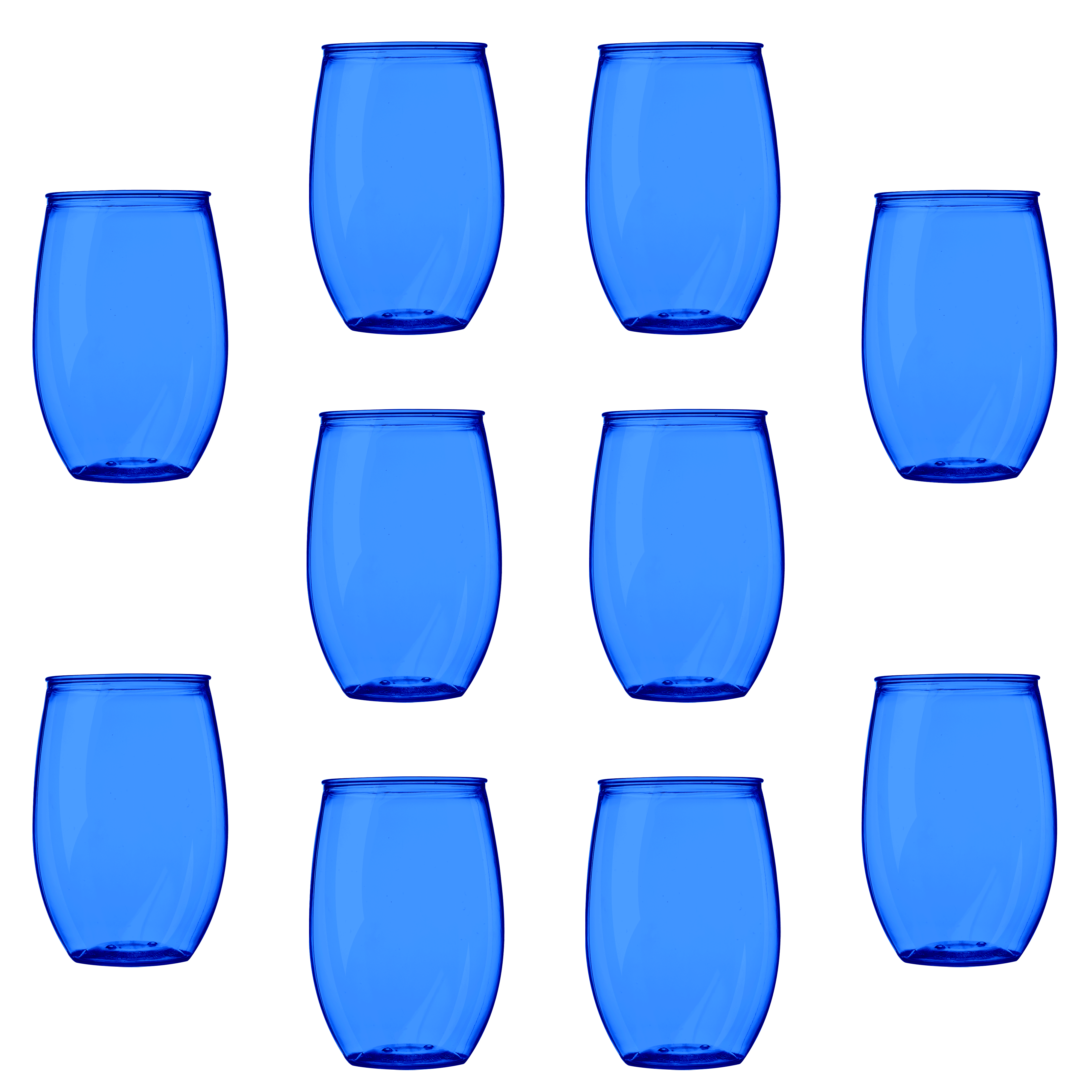 Blue Shatterproof Floating Wine Glasses For Pool 15oz 2pc