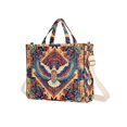 thumbnail image 7 of FORMRS Womens Corduroy Tote Bag Crossbody Shoulder Handbag with Pocket, Beige Geometric Eagle, 7 of 7