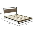 thumbnail image 5 of East West Furniture Wilson Metal and Wood Queen Bed Frame in Black/Brown, 5 of 6