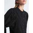 thumbnail image 4 of Scoop Women's Cotton Denim Shirt with Blouson Sleeves, Sizes XS-XXL, 4 of 5