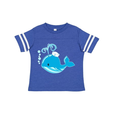 

Inktastic Cute Blue Whale in Nautical Hat Gift Toddler Boy or Toddler Girl T-Shirt