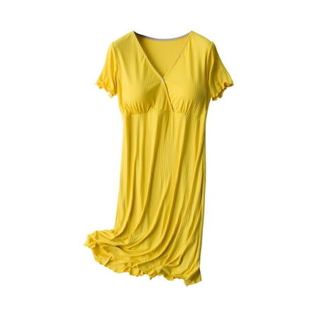 FNFYFH Womens Maternity Loung Dresses Nursing Breastfeeding Dress with Built in Bra 2025 Ruffled Tunic Pregnancy Dresses Causal V Neck Short Sleeve for Women Clearance Deals