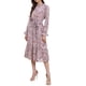 thumbnail image 4 of INSPIRE CHIC Vestido de Mujer Floral con Cuello Alto, Volantes, Manga Larga, Fluido, Chiffon, Corte A, Midi, Rosa S, 4 of 6
