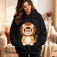 thumbnail image 2 of DHFJKG Women's Hoodie With Pet Pouch, Cute Lion Graphic Pet Holder Zipper Pocket Carries Pullover, 2 of 4