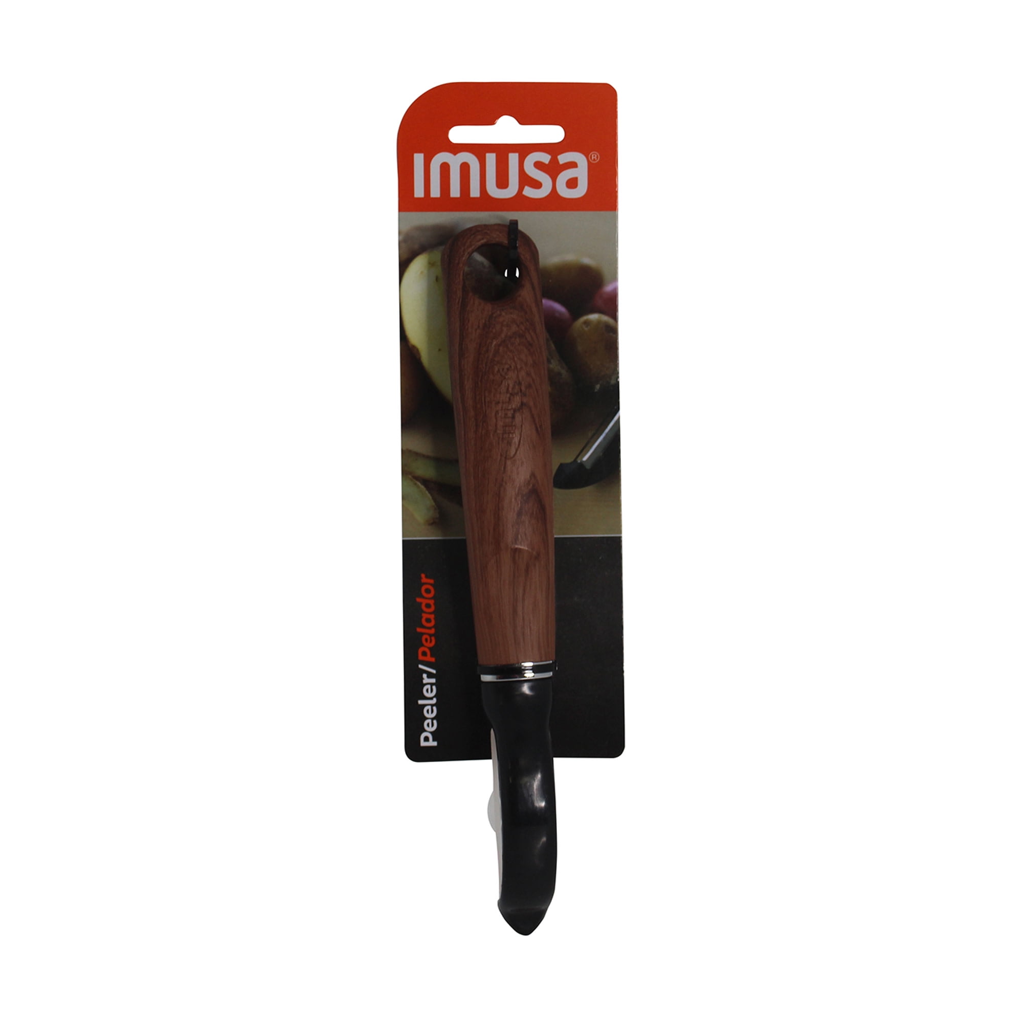 IMUSA  Chef WL Stainless Steel Peeler with Wood Look Handle