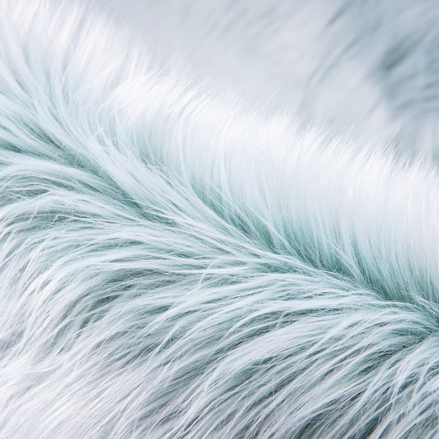Deluxe Ultra Soft Faux Sheepskin Fur Series Fluffy Decorative Indoor Shag Area Rug, 3 x 3 Feet Round, Turquiose and White, 1 Pack