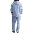 thumbnail image 7 of Babcutegg Mens Outfit Set Button Front Long Sleeve Hoodie and Pants Lightweight Casual Clothing 2-Piece Light Blue Size S, 7 of 7