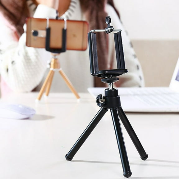GOOHOCHY  Mobile Phone Tripod Small Camera Mount for Desk Cell Holder Black