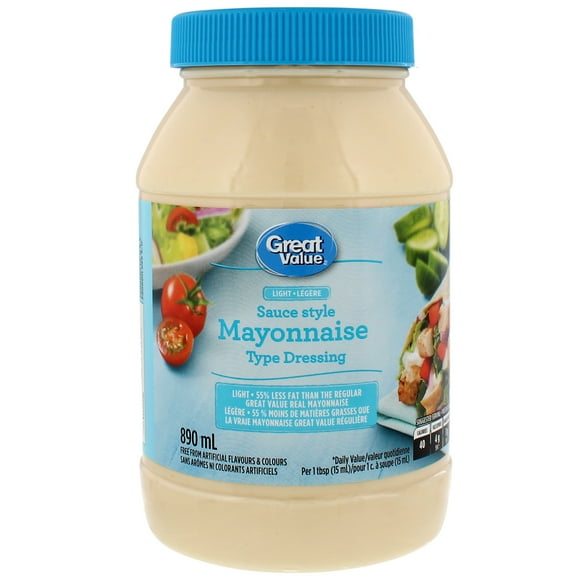 Sauce de type mayonnaise légère de Great Value 890 ml