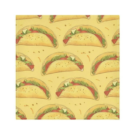 

Napkin Satin Napkin 20*20Inchx6 Kitchen Towel Dinner Plate Towel Decorative Towel Napkin Tea Towel Suitable For Kitchen Table Yellow Taco