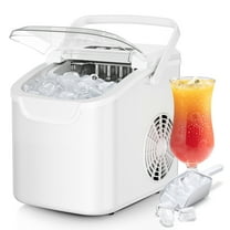 WAA Ice Maker Countertop,Portable Ice Machine with Self-Cleaning,26.5 lbs/24Hrs,8 Ice Cubes in 6 Mins,Ice Basket and Scoop,Ideal for Home,Kitchen,Bar,Camping,White
