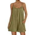 thumbnail image 4 of snowsong Women's Jumpsuits, Rompers and Overalls,2024 New Women's Solid Casual Pocket Suspender Short Jumpsuit,Jumpsuits for Women,Plus Size Jumpsuit,Jumpsuits Casual,(Clearance) Army Green L, 4 of 9