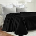 thumbnail image 3 of Superior Clara Cotton Striped Woven Blanket, King, Black, 3 of 13