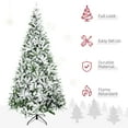 thumbnail image 5 of GVN Christmas Tree, Modern Christmas Tree,9' Tall Unlit Snow Flocked Pine Artificial Christmas Tree with Realistic Branches, Green, 5 of 6